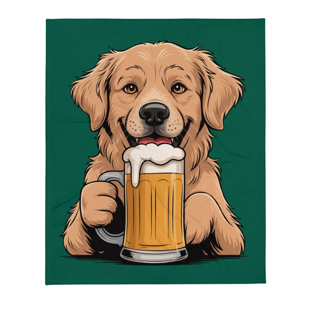 bierdrinkende hond deken