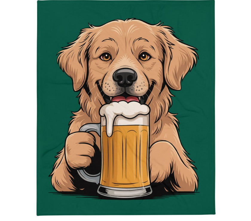 bierdrinkende hond deken