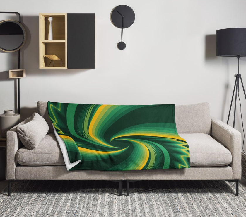 fleece deken geel groen