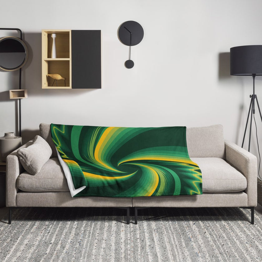 fleece deken geel groen