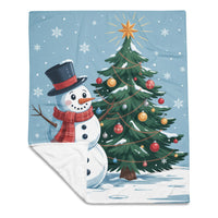 sneeuwpop kerst fleece deken